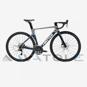 Xe đạp đua 2023 Twitter Aurora Carbon Shimano 105 R7000 màu bạc xám xi măng đổim màu