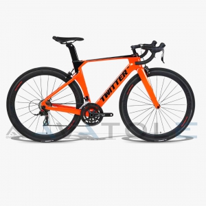 Xe đạp đua 2022 Twitter R5 Carbon Retrospec màu đen cam