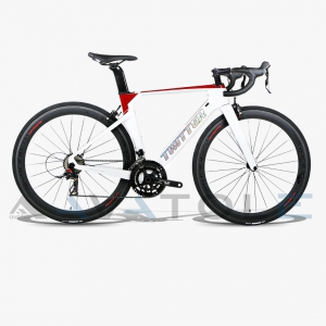 Xe đạp đua 2022 Twitter R5 Carbon Retrospec màu đỏ trắng